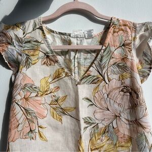 Nicole Miller Floral V-Neck Women Top